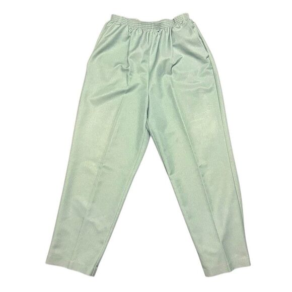 Alfred Dunner Light Green Ankle Tapered Pants Size 16 High Rise Elastic Waist - Picture 3 of 8